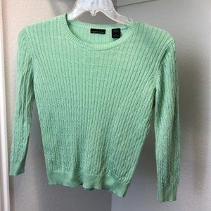 Moda International silk-cotton cable knit sweater
